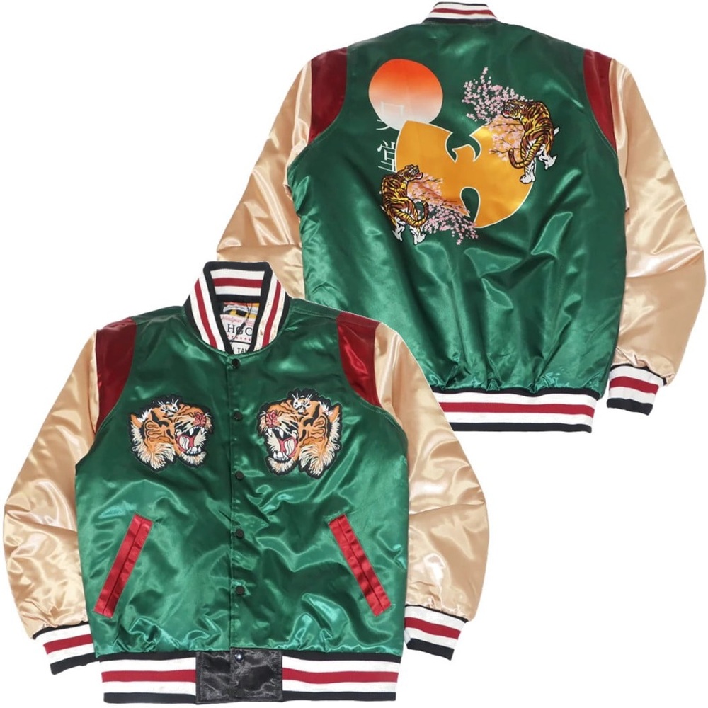 Wu Tang Clan Men's Headgear Classics Embroidered Tiger Satin Jacket Small
